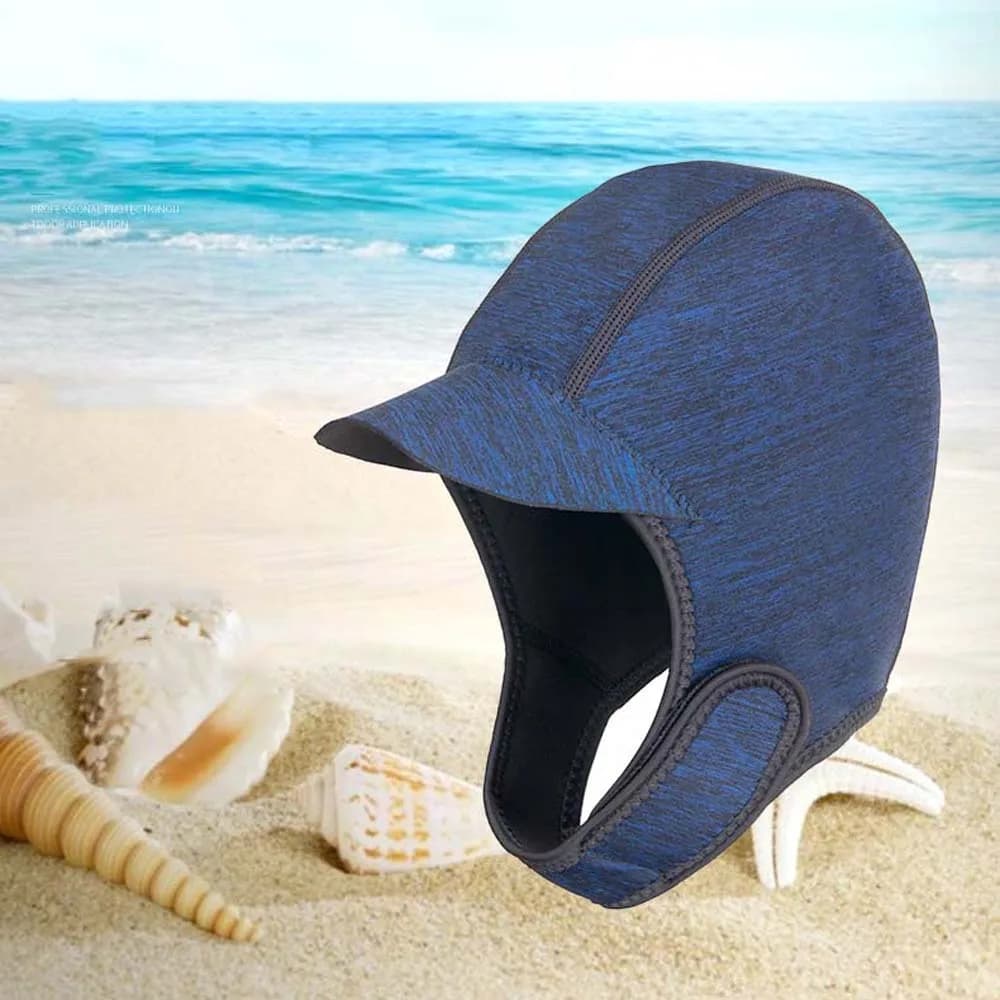 Unisex Diving Hood Helmet Swimwear Surfing Head Cover Brim Sun Hat Swimming Caps Swim Pool Hat Ear Protect Diving Hat