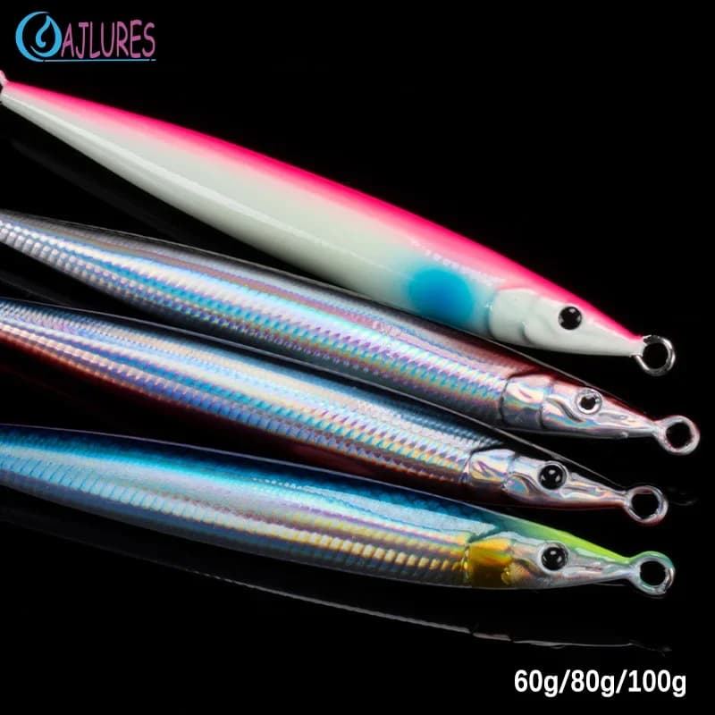 1 pz metallo Jig richiamo di pesca 60g 80g 100g Jack Jig passo lento jig mare attrezzatura da pesca esca artificiale per tonno Mahi Marlin