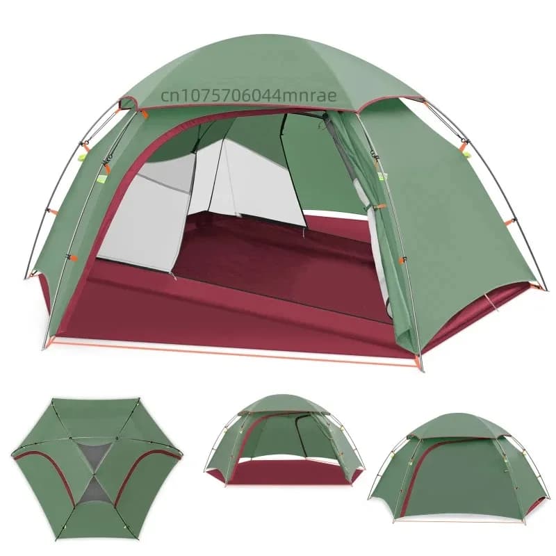 2 Person Camping Tent Outdoor Waterproof Double Layer Aluminum Pole Tent For Backpacking Hiking Mountaineering Family Outdoor