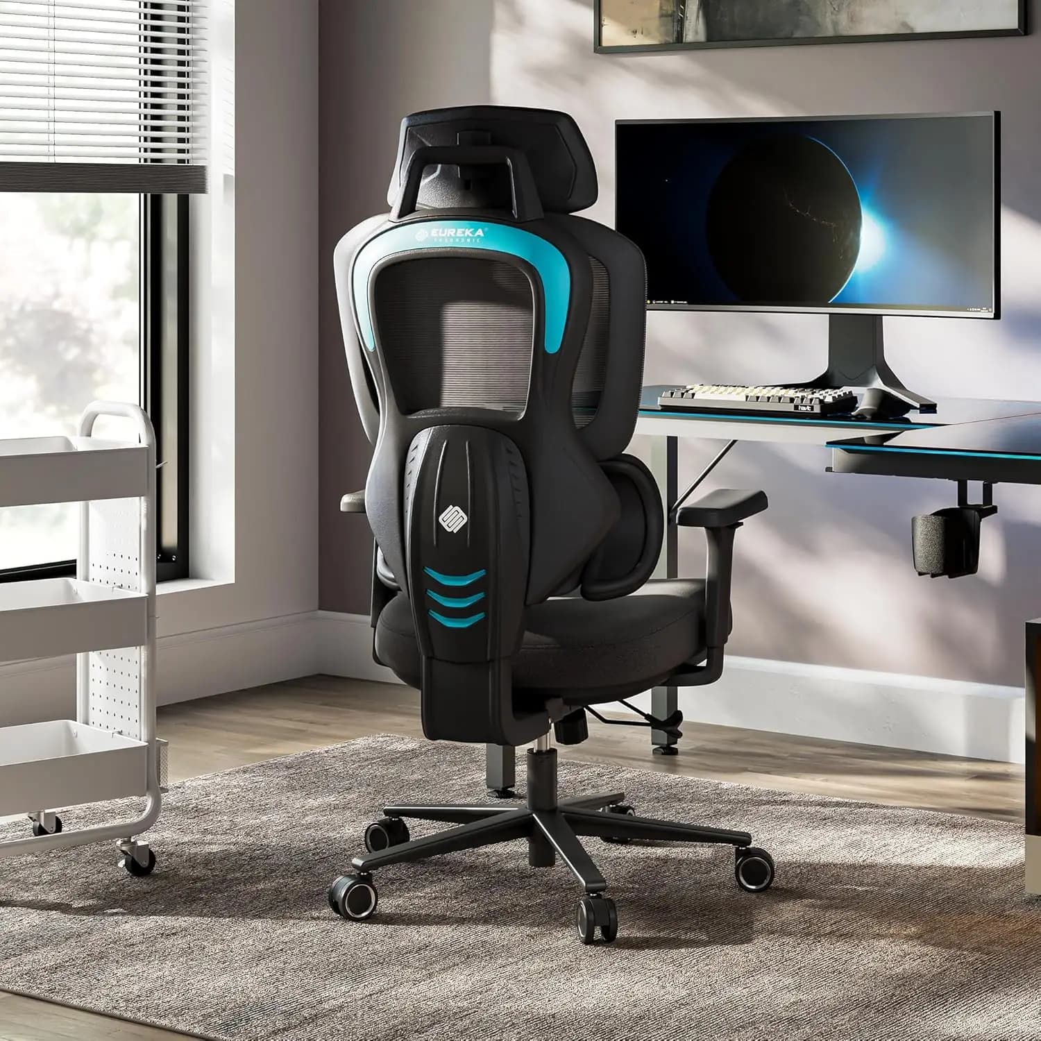 Sedia da Gaming Ergonomica con Schienale Alto, Braccioli e Poggiatesta Regolabili, per Casa e Ufficio, Personalizzabile