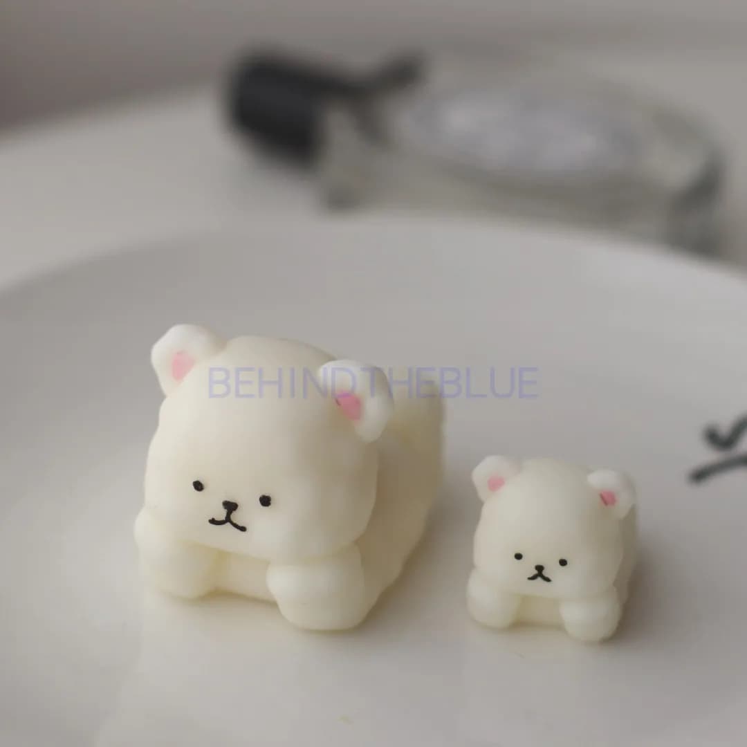 Knead Cheek Bear Aromatherapy Plaster Candle Molds Home Deco Homemade Christmas Bear Happy Chocolate Baking Manual Silicone Mold