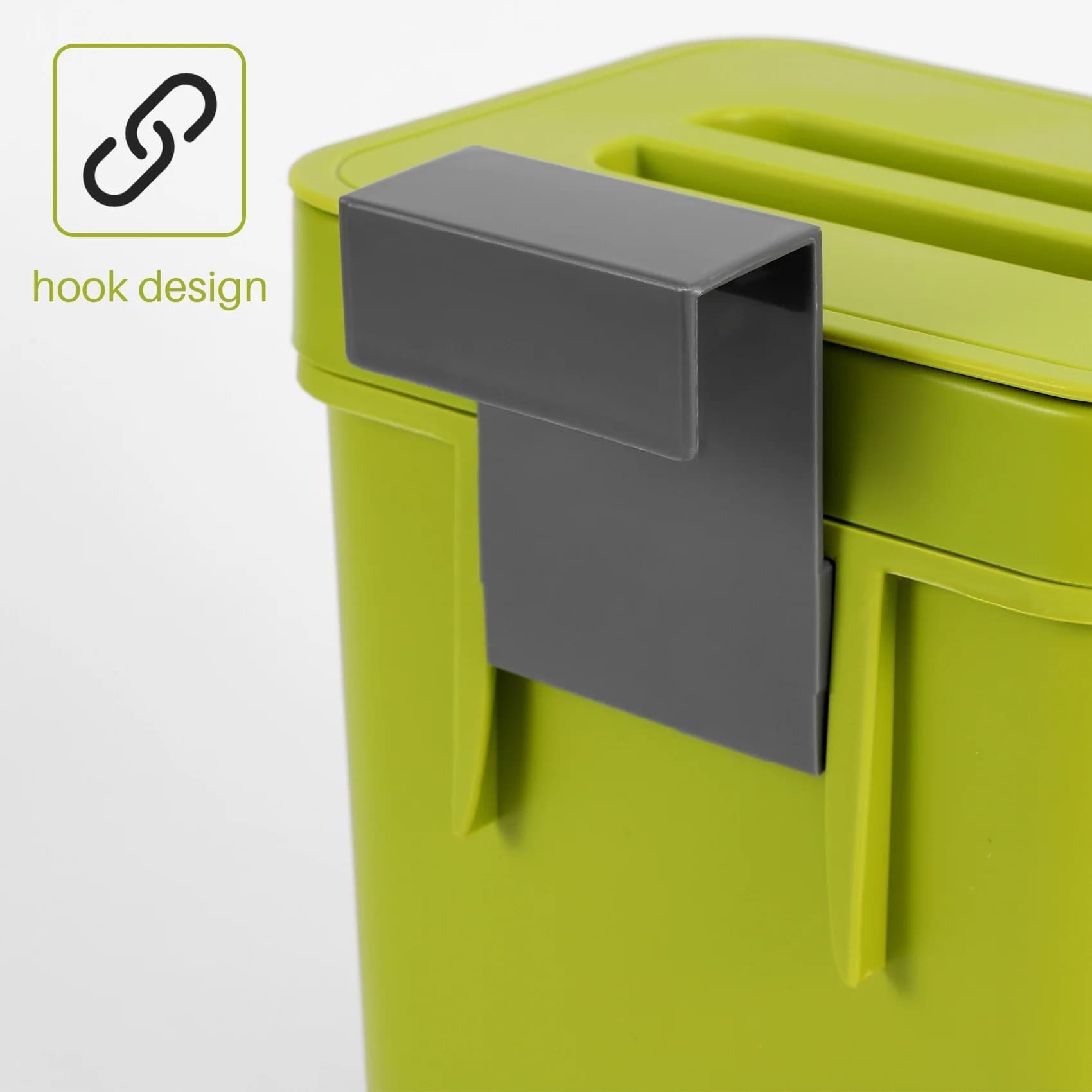 Pattumiera con coperchio sotto il lavello Pattumiera verde Cestino per rifiuti in plastica Pattumiera sospesa per bagno/ufficio, Pattumiera per compost per K