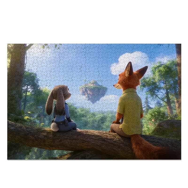 Puzzle poster Disney Zootopia Judy Hopps e Nick Wild da 1000 pezzi | Decorazioni per la casa, gioco per il cancellare il cervello, ideale per l'aula, Kitc