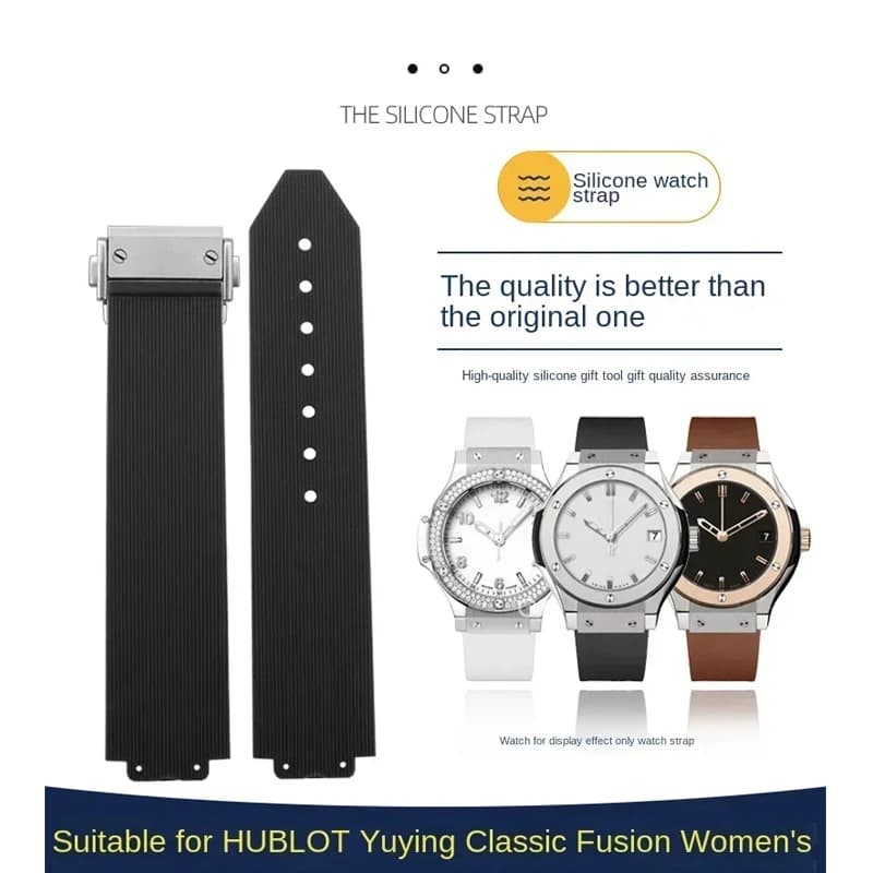 High Quality Striped Silicone Watch Band For HUBLOT Classic Fusion Big Bang Women's Rubber Waterproof Bracelet 20 * 13mm