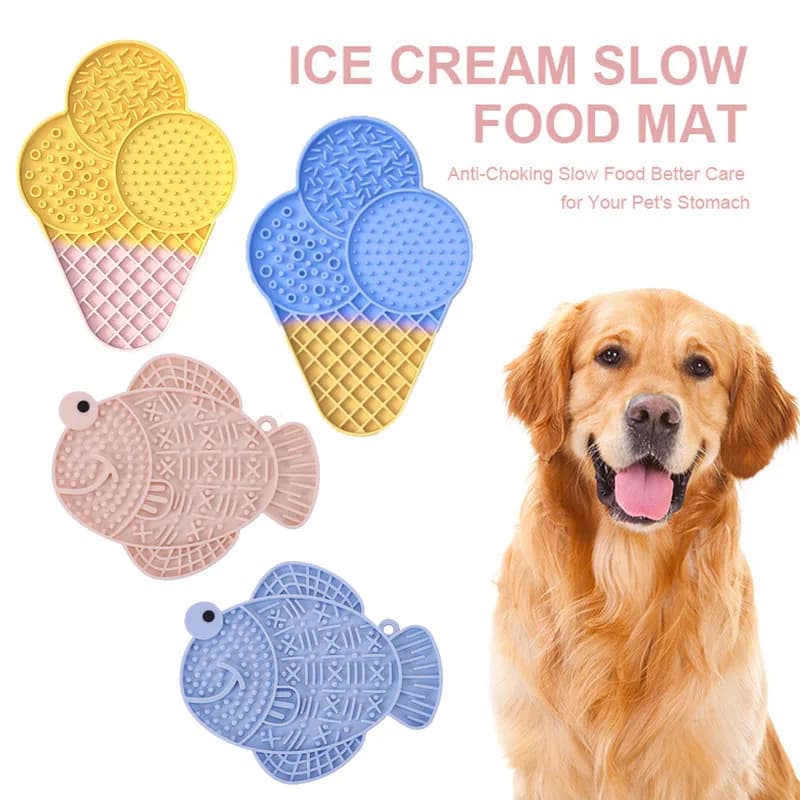 Tappetino per alimentatore lento in Silicone per animali domestici gatti cani Puzzle Feeding Lick Pad per cibo umido e snack pad ammortizzante per ventosa antiscivolo