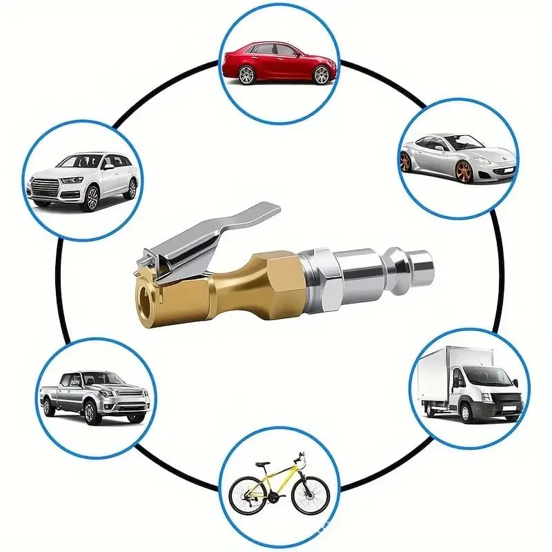 Adattatore per ugello filettato per pompa d'aria per auto Ruota per pneumatici Mandrino per pneumatici Pompa di gonfiaggio Valvola Clip Morsetto Adattatore per connettore Strumento di gonfiaggio per auto
