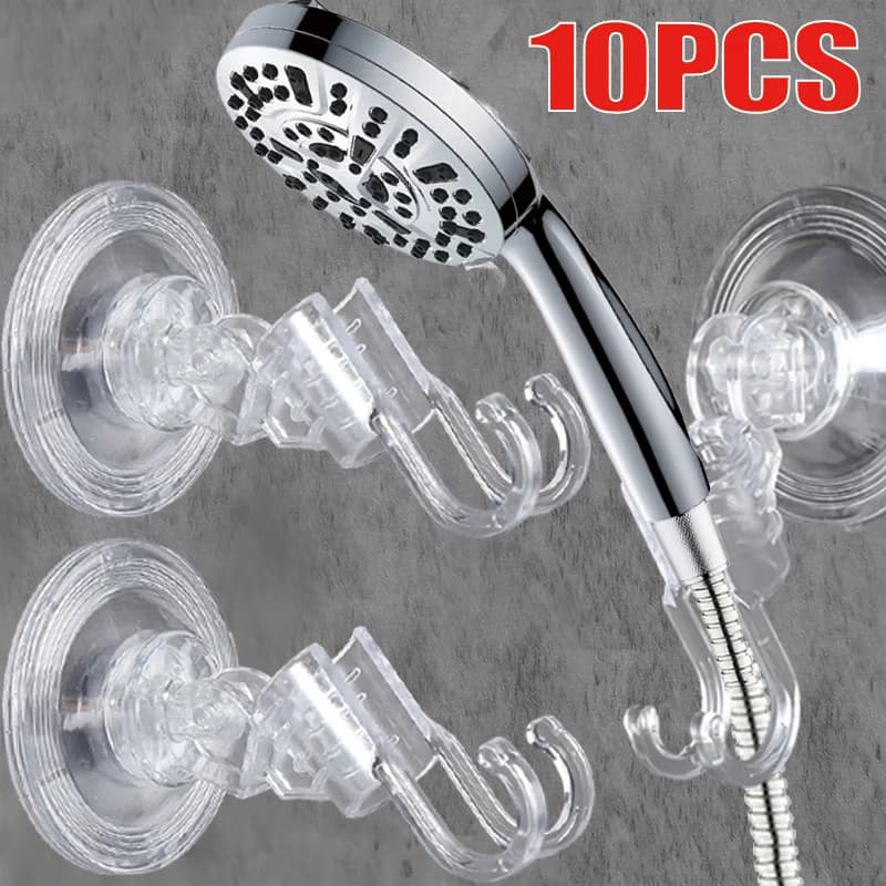 Ganci a ventosa in plastica trasparente, senza foratura, riutilizzabili, impermeabili, per cucina, bagno, doccia.