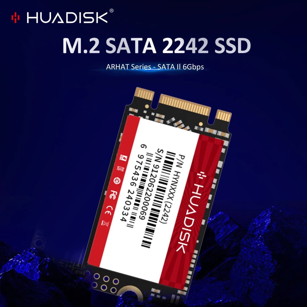 HUADISK M.2 SATA SSD 128 GB 256 GB Unità a stato solido interne M2 NGFF 2242 Disco rigido da 1 TB 2 TB per Thinkpad desktop