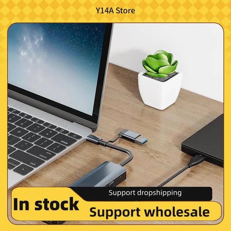 Y14A Gigabit Ethernet RJ45 USB 3.0 Trasferimento dati USB-C USB-A Adattatore multiporta Tipo HUB Docking Station per Pro