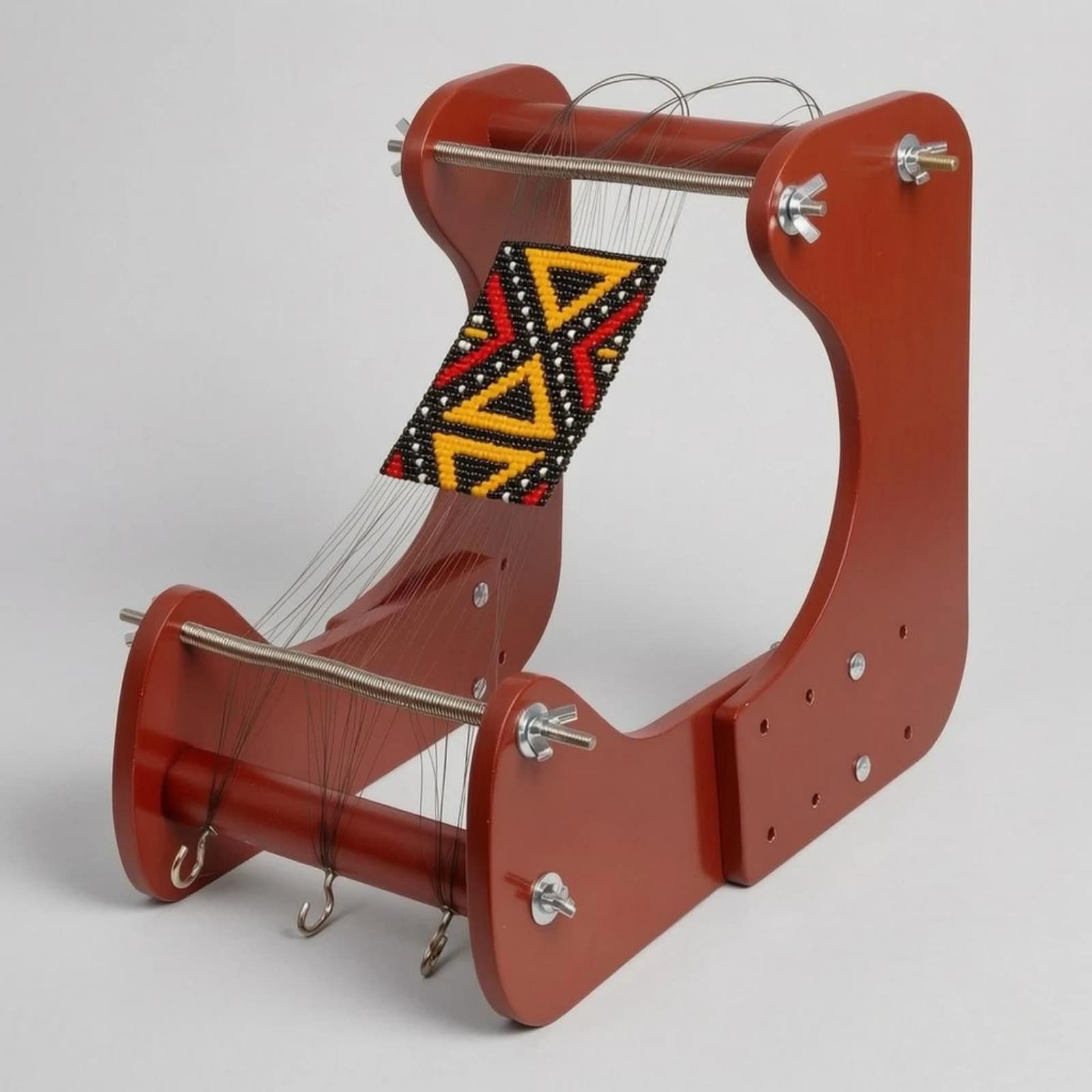 Wooden Bead Weaving Loom Portable Adjustable Bead Loom Craft Tool Easy to Use Beginner Friendly for Crafters