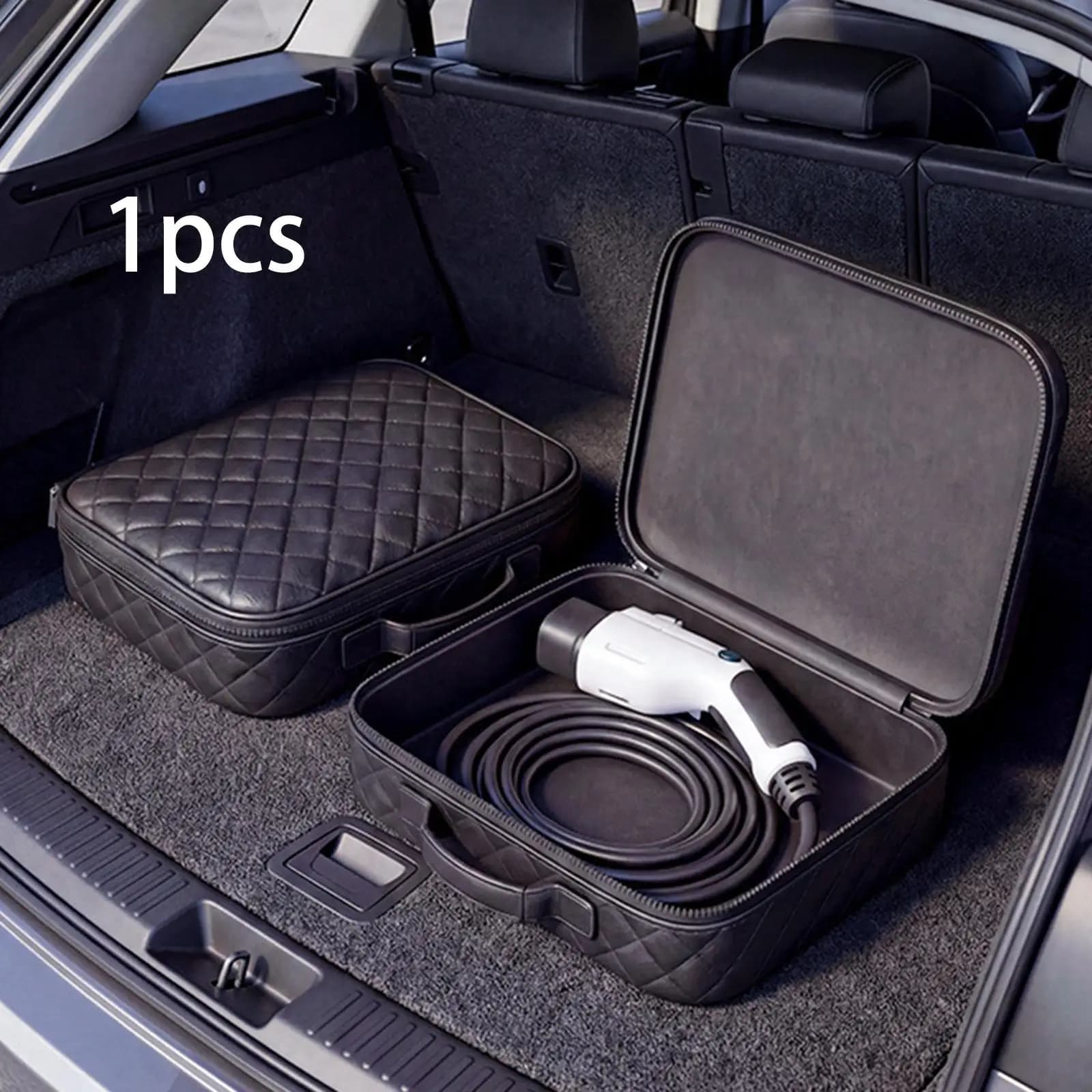 Organizzatore Impermeabile per Cavi di Ricarica Auto, Borsa con Doppia Cerniera per Accessori da Viaggio per Veicoli Elettrici