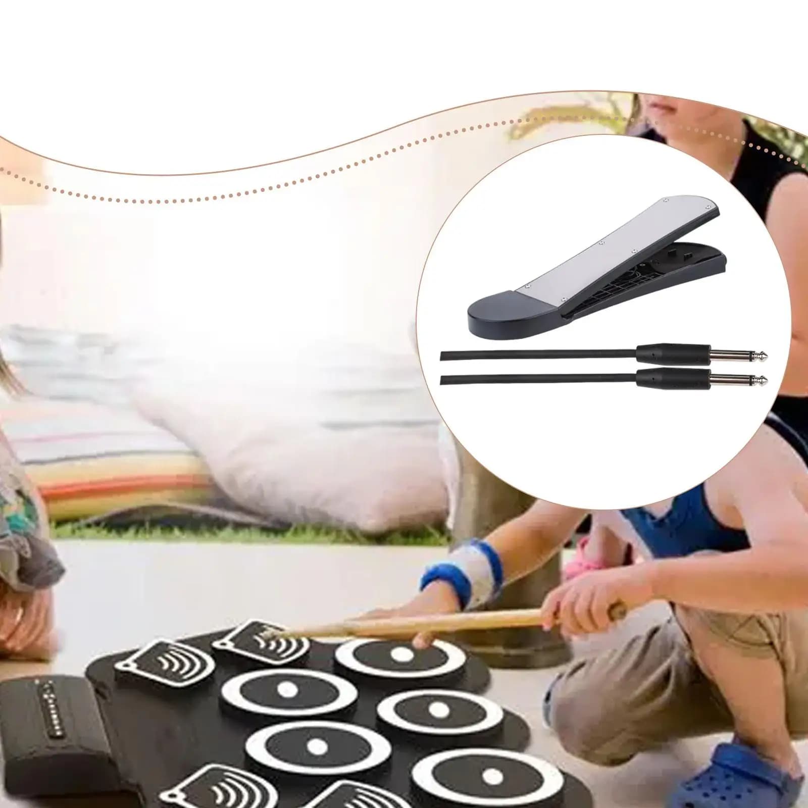 Drum Pedal Practice Pad Durable Metal Plastic Foot Pedal Equipment for Drum Electronic Roll Up Percussion Pads DD325 JD63