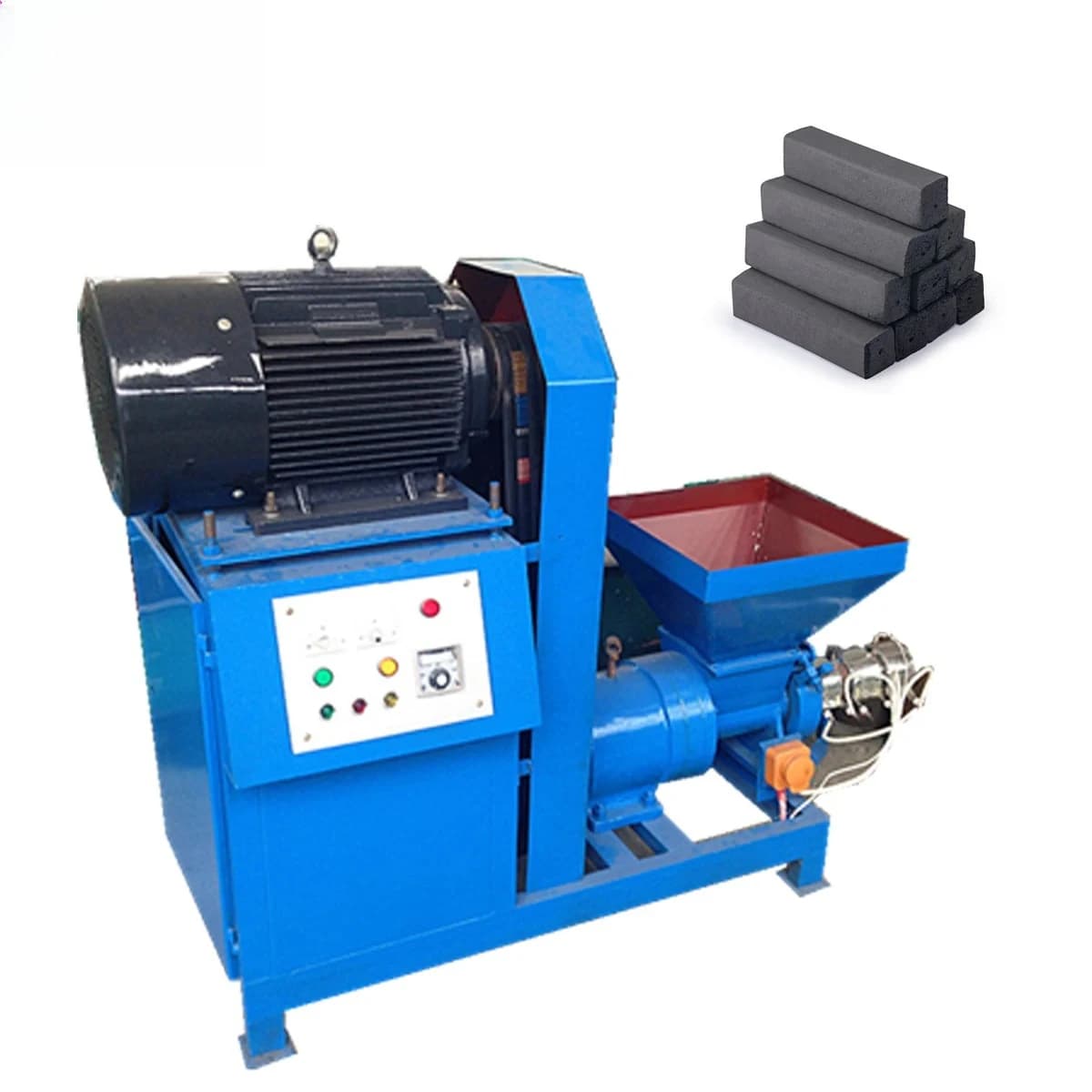 Factory Direct Sale Wood Sawdust Rice Husk Charcoal Rod Stick Making Machine Wood Coal Stick bar Briquette Compressor Machine