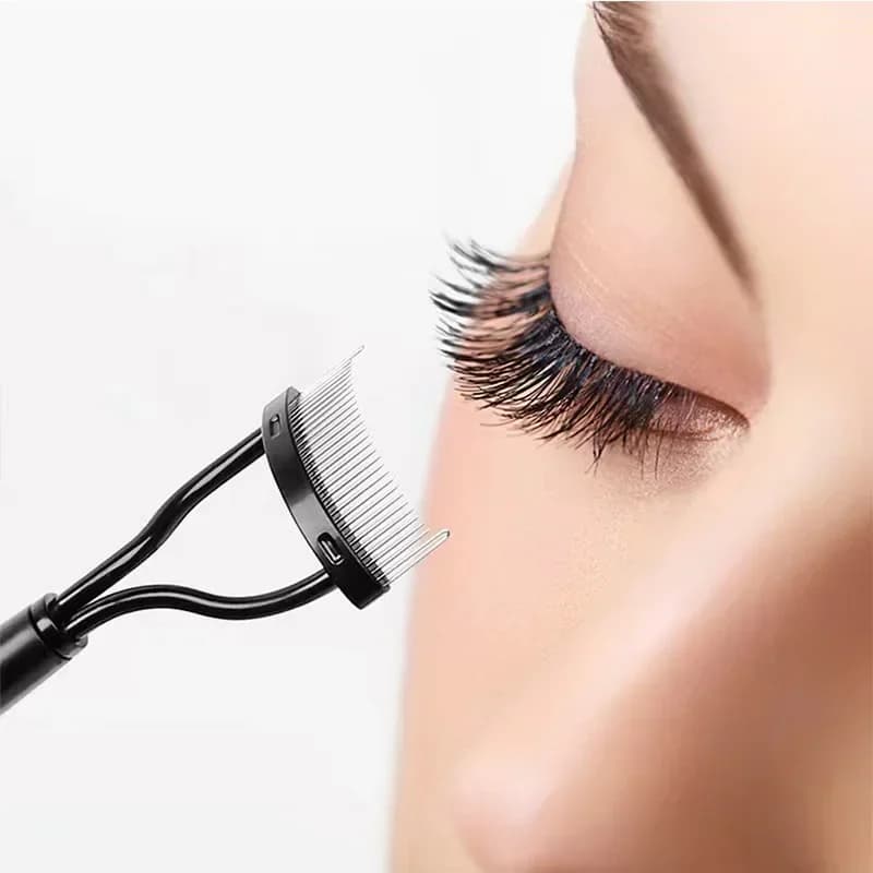 Eyelash comb 1 pcs, Metal toothed eyelash separator, Foldable, Eyelash curling tool, Beauty and Make-up, Stainless steel mascara tool