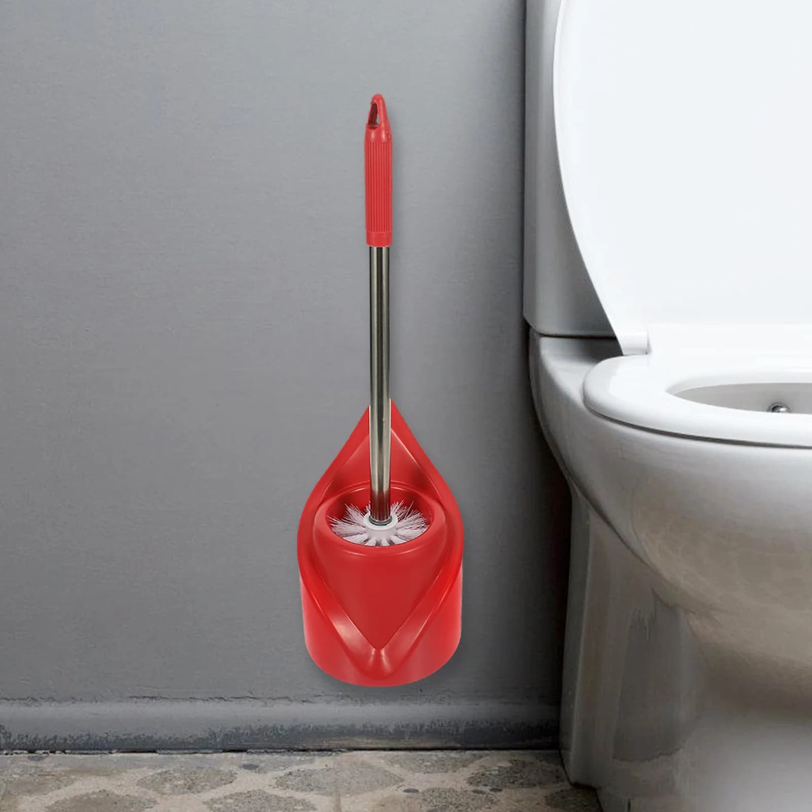 1 set scopino per bagno con supporto elegante strumento di pulizia salvaspazio scopino per WC con supporto