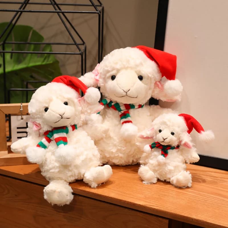 Creative Run Fast Series Pecora di Natale Peluche Animali di peluche del fumetto Morbido agnello Simpatico cuscino per bambola placare il bambino per il regalo del capretto