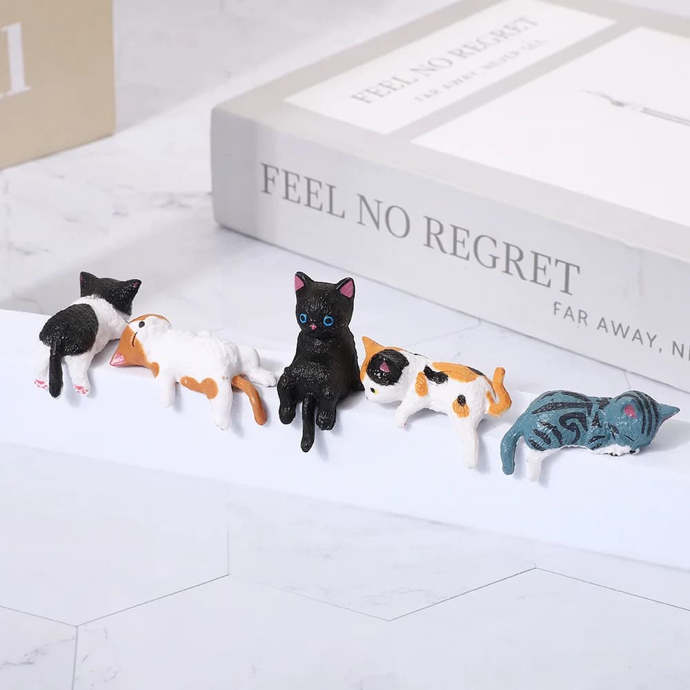 Miniature da Scrivania a Forma di Gatto, Ornamenti Carini per Ufficio, Auto, Console Centrale, Decorazioni per Bordi Schermo