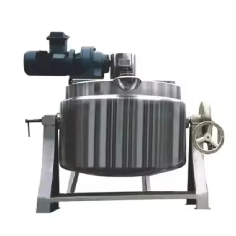 Electric kettle with gas heated coating from 50 to 1000 liters, industrial kitchen pot with double kettle with steam coating
