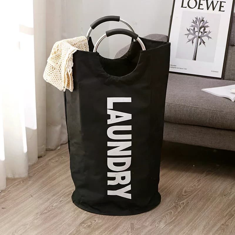 1 pz 90L Cesto per la biancheria super grande Borsa per la biancheria impermeabile in tessuto Oxford con manico Cesto per vestiti sporchi