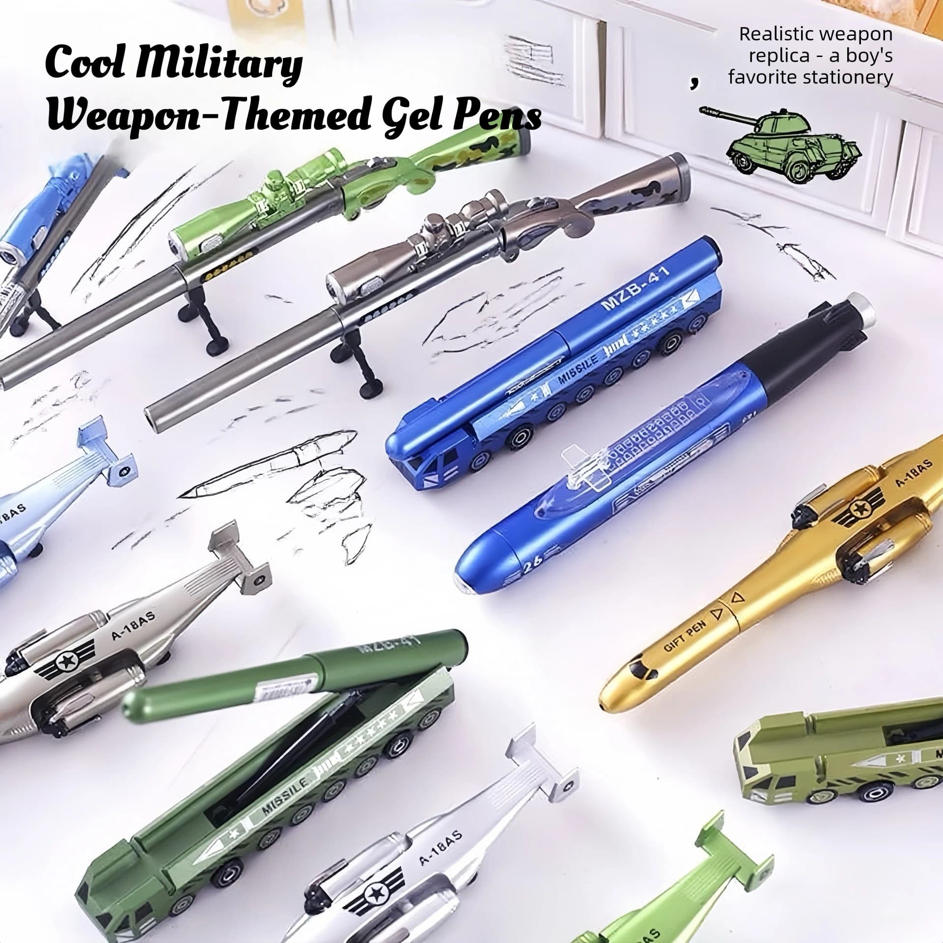 Creativo Missile Intercontinentale Combattente Elicottero Design Studente Penna Gel Simulazione Scrittura Alleviare Lo Stress Penna Giocattolo Ragazzo Regalo