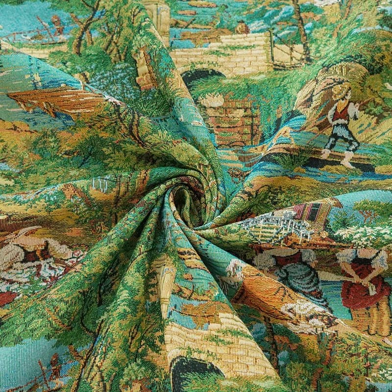 Tessuto Jacquard tinto in filo stile pittura a olio spesso primavera autunno tessuto Jacquard decorativo classico