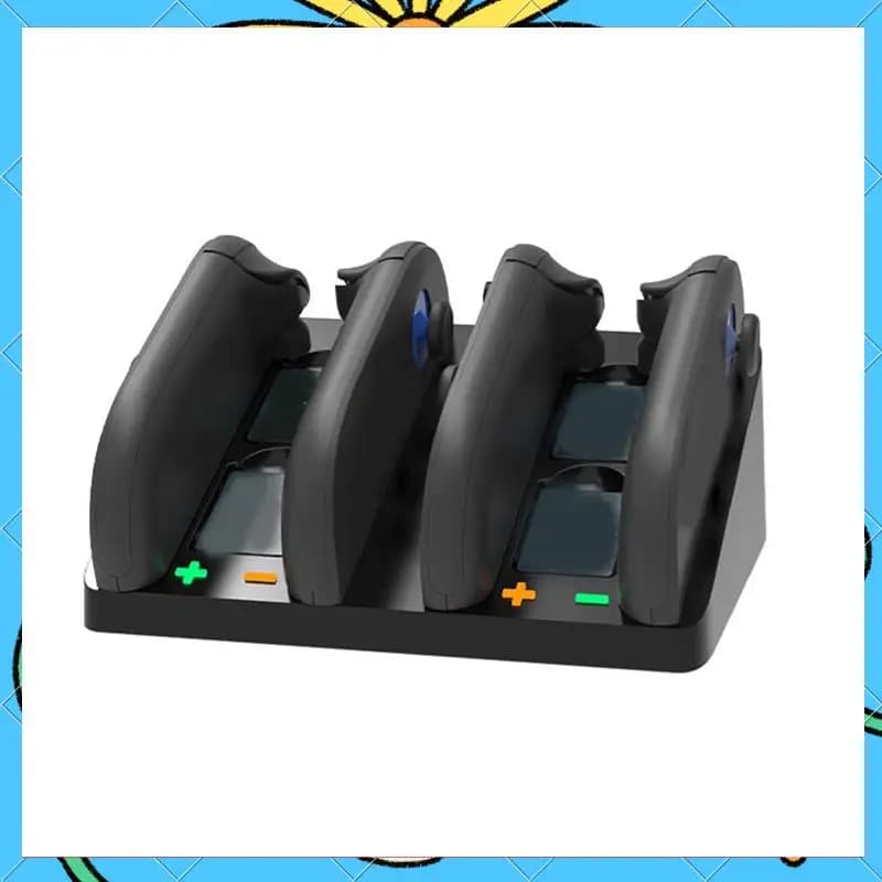 Docking station per Switch 2 caricamenti 4 controller Joycon include 4 slot per schede da gioco Accessorio da gioco migliorato-[A51I]