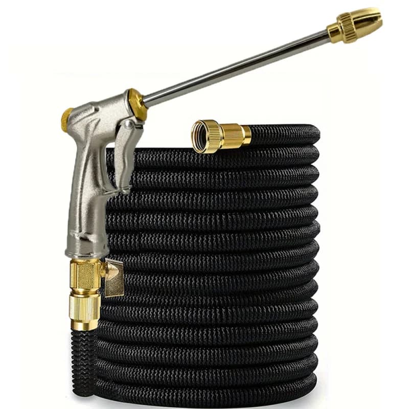 Set di pistole per lavaggio auto ad alta pressione con manico lungo, tubo espandibile magico, tubo flessibile per irrigazione del giardino, ugello spruzzatore per la pulizia dell'auto