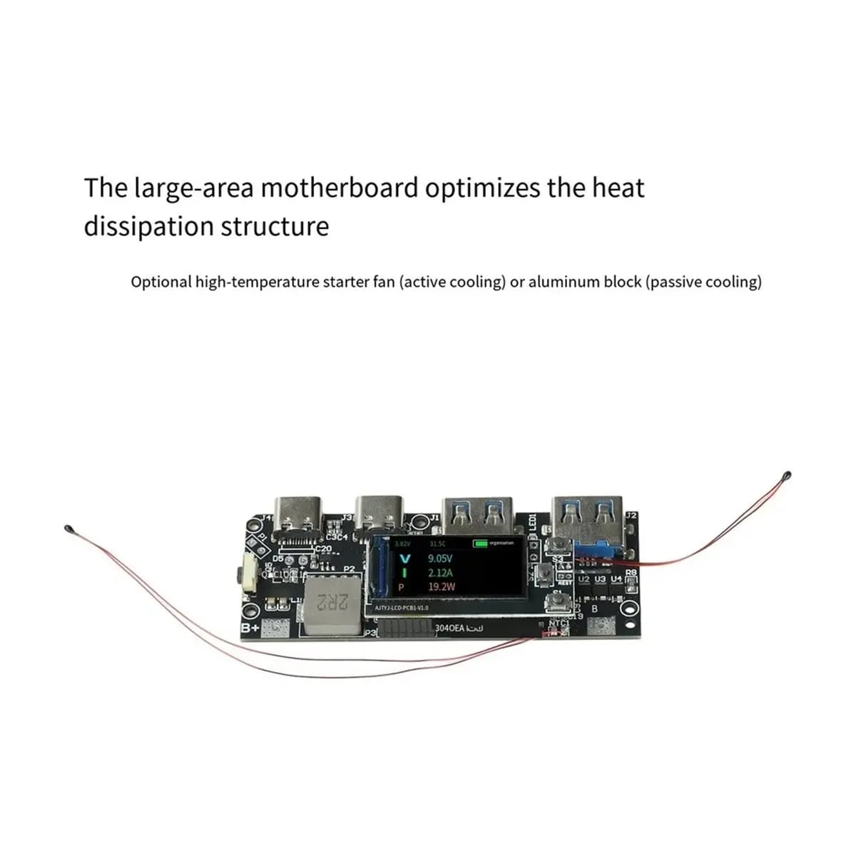 giftnew 22.5W PD Fast Charging Module TFT Color Display Power Bank Main Board DIY Mobile Power Circuit Board Lithium Iron