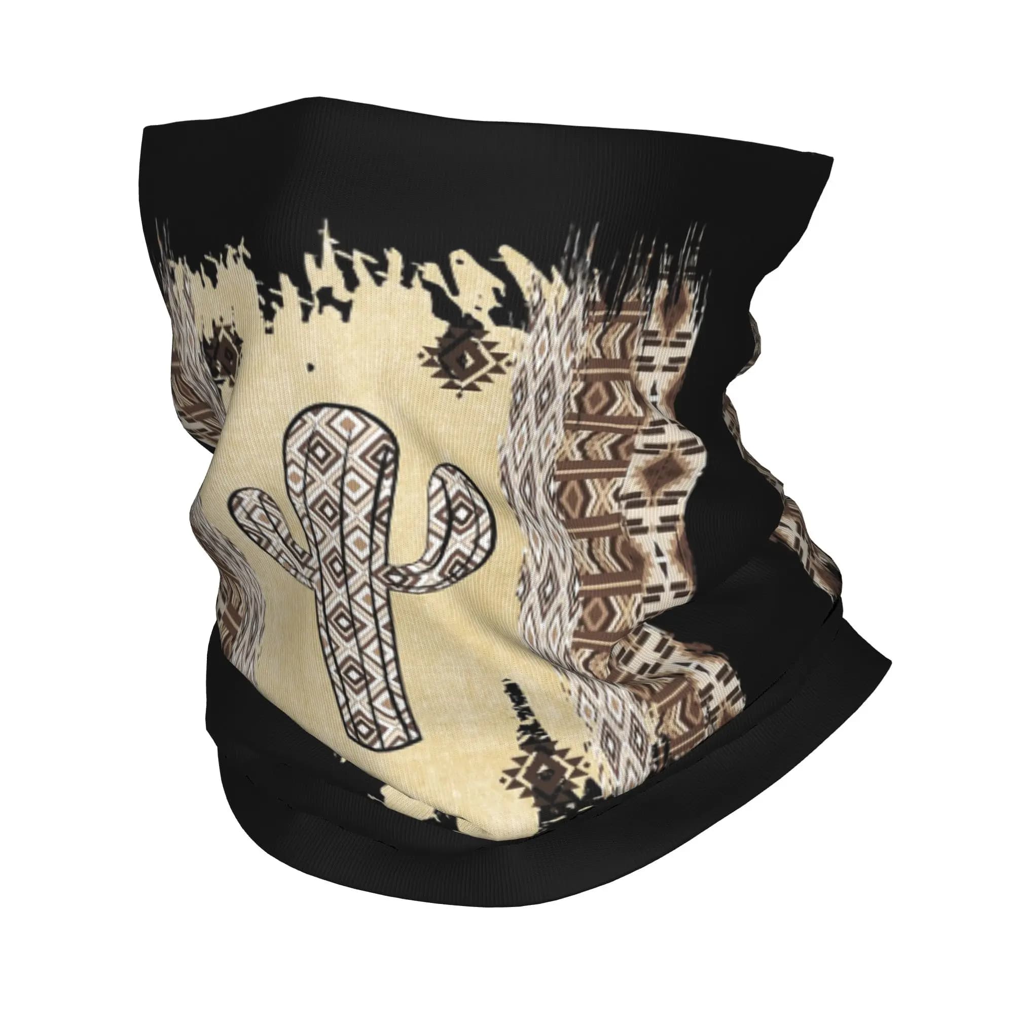 Bandana con motivi nativi americani e cactus occidentali, sciarpa stampata, maschera multiuso per ciclismo, unisex, per adulti