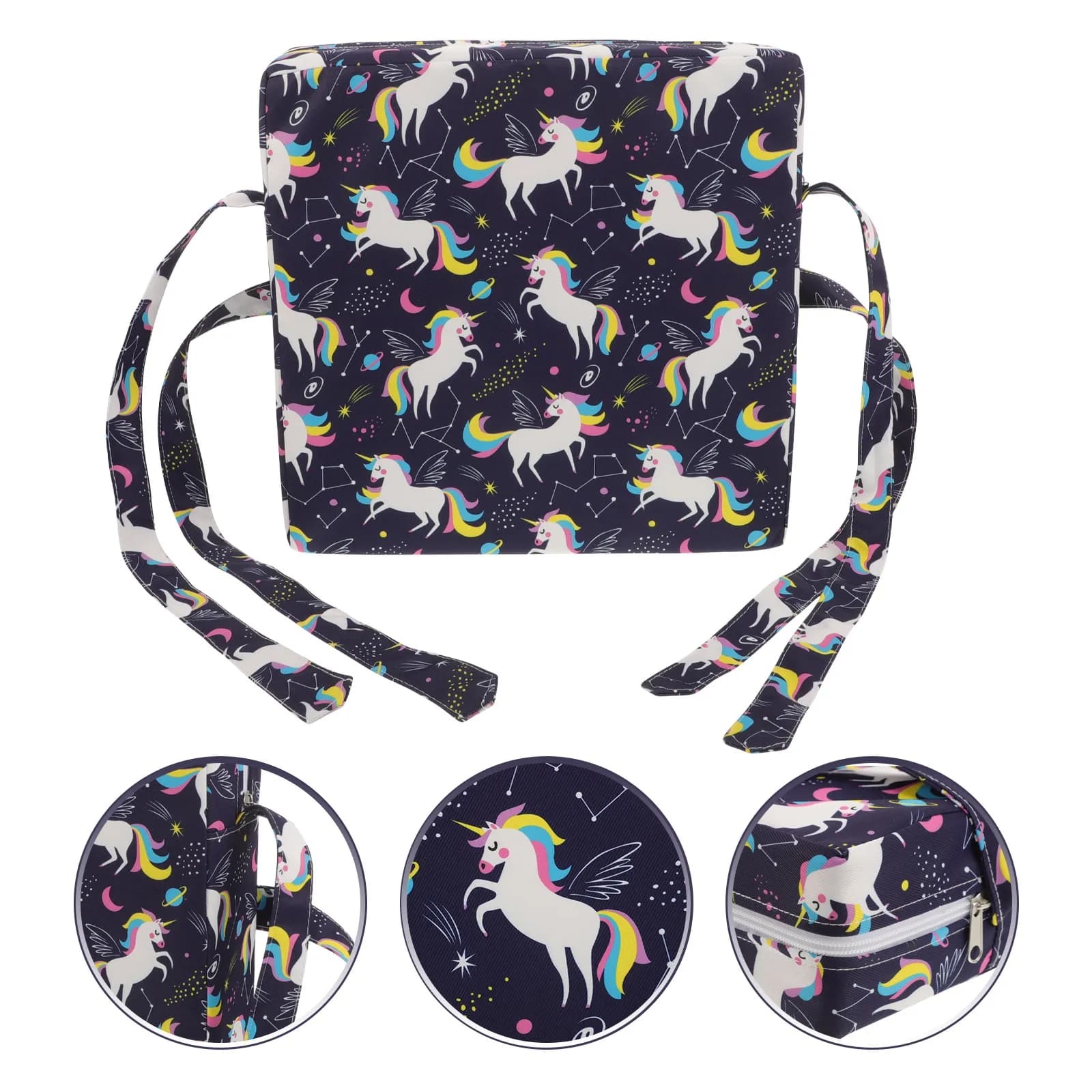 Cuscino Rialzato per Seggiolino Bambino da Tavolo, Cuscini per Sedie da Cucina per Bambini, Blu Unicorno, in Spugna Morbida, Spesso e Confortevole per la Pappa
