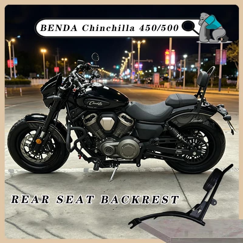 Supporto Schienale Posteriore Moto in Pelle per BENDA Chinchilla 450 Chinchilla 500, Cuscino Poggiaschiena Posteriore