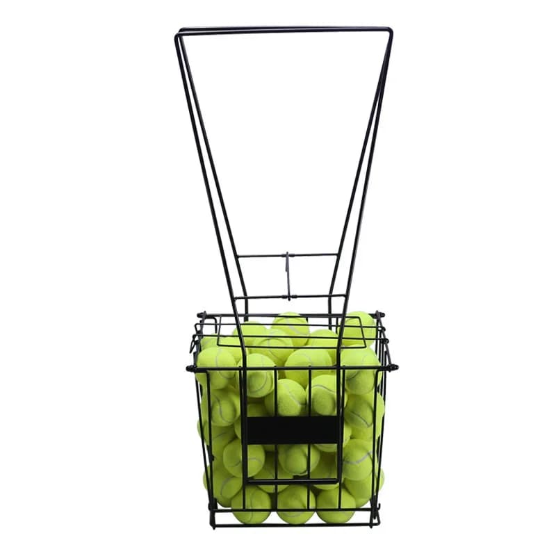 Cestino da tennis, raccoglitore di palline, raccoglitore di palline press-down, telaio da tennis rimovibile con ruote