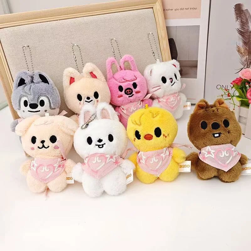 Portachiavi in peluche SKZOO, peluche Stray Kids, sciarpa acquatica, occhio a bulbo, portachiavi Li Longfu, regalo squisito per amici