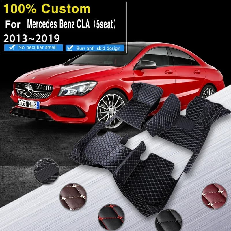 Tappetini per auto 3D per Mercedes Benz CLA C117 2013 ~ 2019 Tappetino anti-sporco Tappeti per auto Ridurre l'attrito Tappetino antipolvere Accessori auto Inter