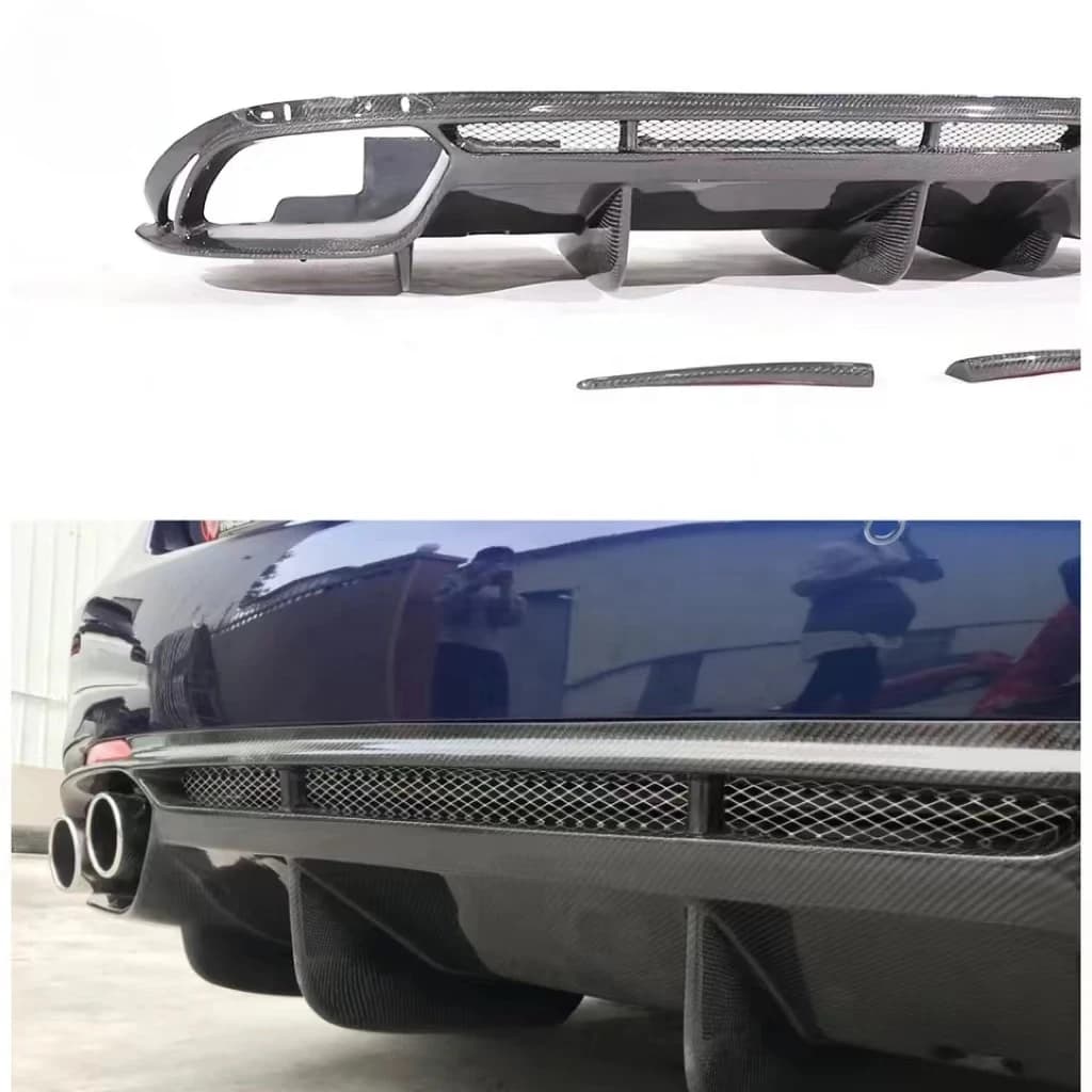 Paraurti posteriore per auto per Alfa Romeo Giulia 2017 - 2020 Modello base diffusore labbro in fibra di carbonio Aggiornamento al modello Quadrifoglio