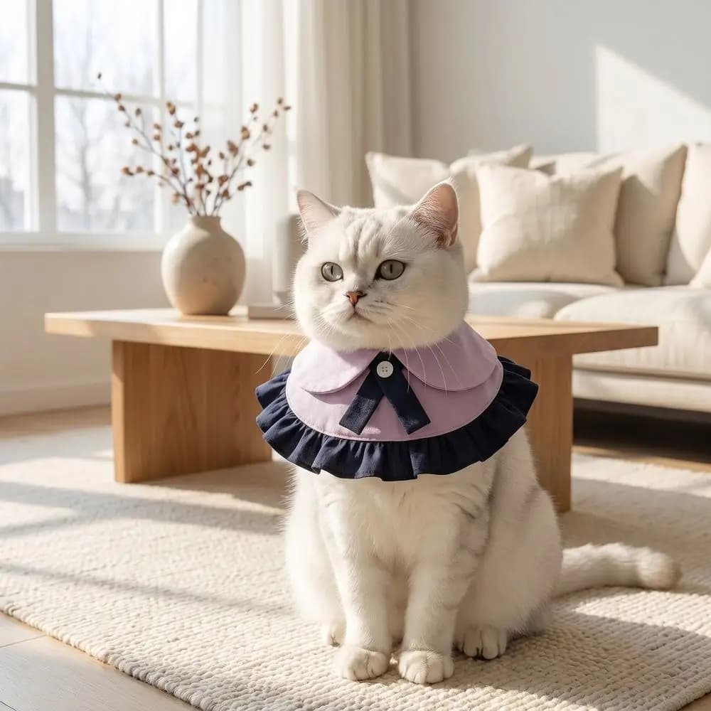 Bavaglino per animali domestici in stile Preppy, carino, lavabile e traspirante, sciarpa decorativa per gatti, mantello per animali domestici in stile uniforme JK, costume per animali domestici per coppie