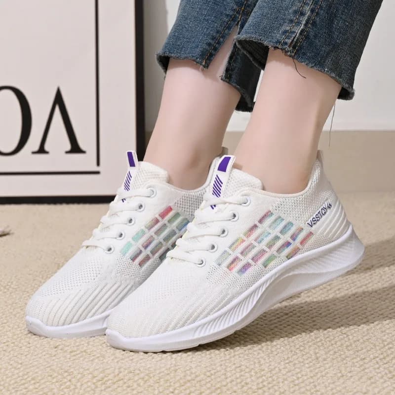 Scarpe in tessuto Old Beijing da donna, traspiranti, in rete, casual, comode, con suola morbida, leggere, versatili, per camminare e correre, ideali per le mamme.