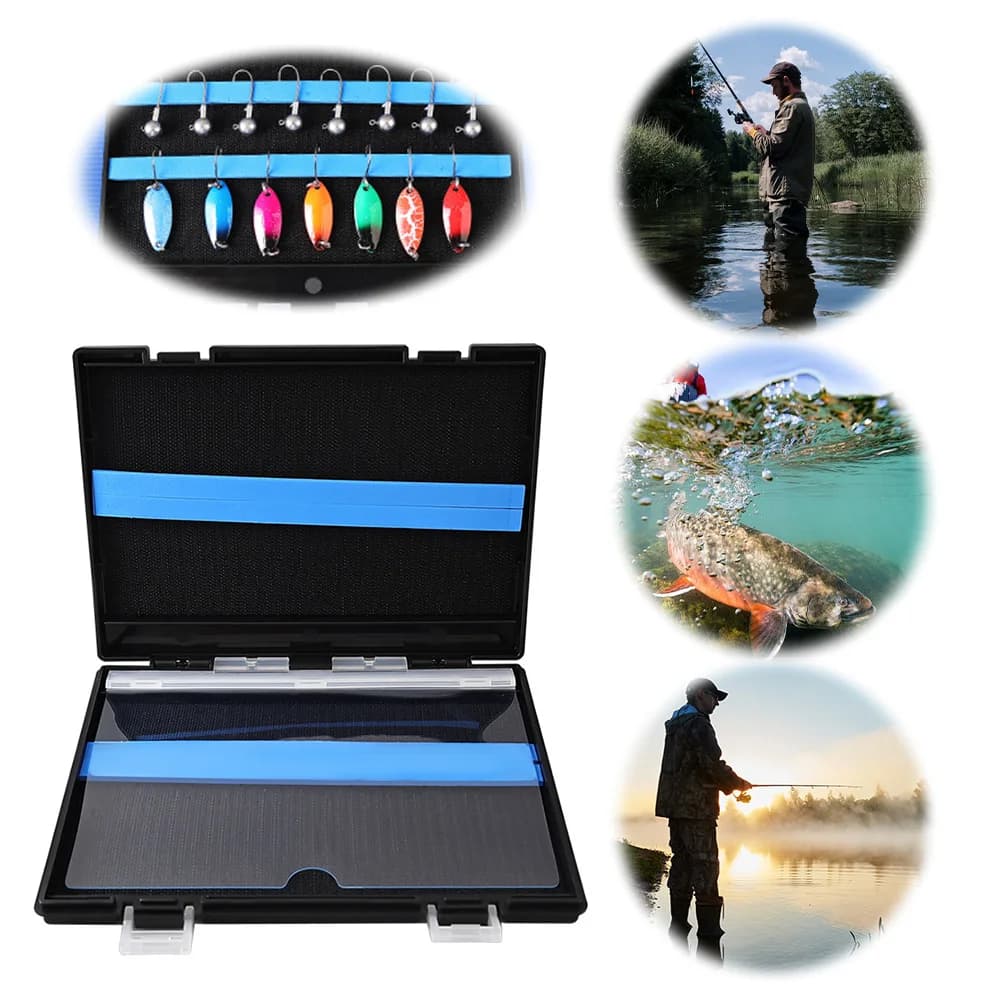 Double Sided Fishing Tackle Box Fishing Storage Case Large Capacity Fishing Tackle Storage Box Ultra Thin for Outdoor Fishing