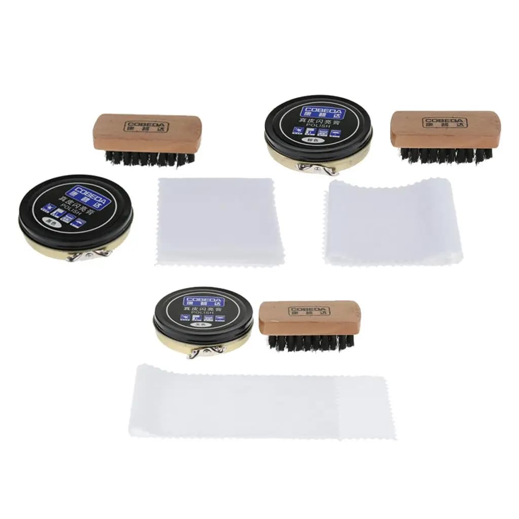 Leather Shoe Repair Kit Professional Polishing Set with Durable Brush and Cream for Boots and Shoes Care