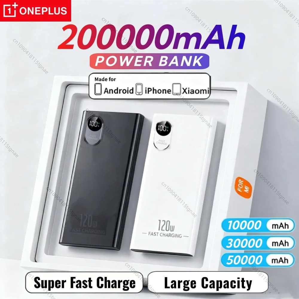 VIVO 200000mAh 120W Power Bank Large Capacity Super Fast Charging with Digital Portable Display Power for Various Phones NEW