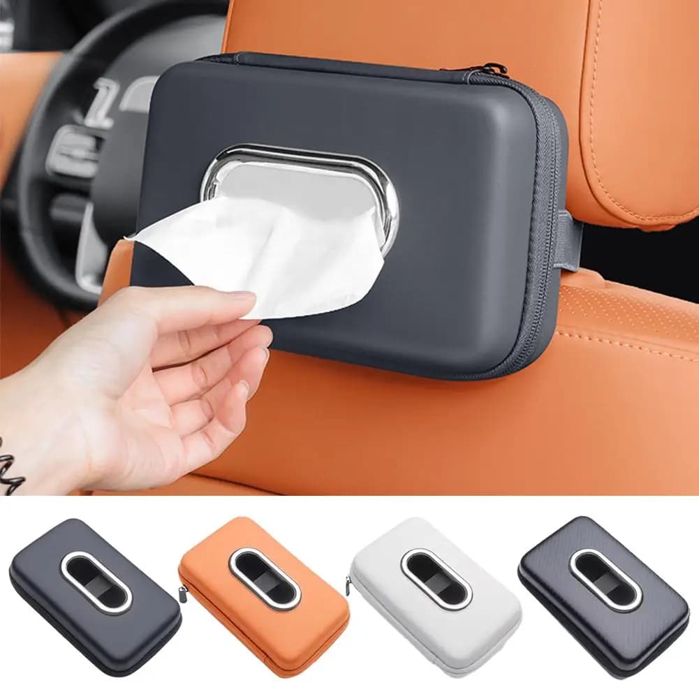 Portafazzoletti Universale per Auto - Custodia Porta Fazzoletti in Pelle Nappa da Appendere al Schienale per BMW Audi Nissan Jeep, Organizzatore Interno per Auto