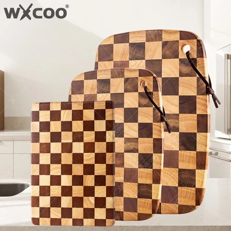 WXCOO Cutting Board Chopping Blocks Solid Wood Mosaic Kitchenware Household Tray Mosaic Cutting Board Wooden Table
