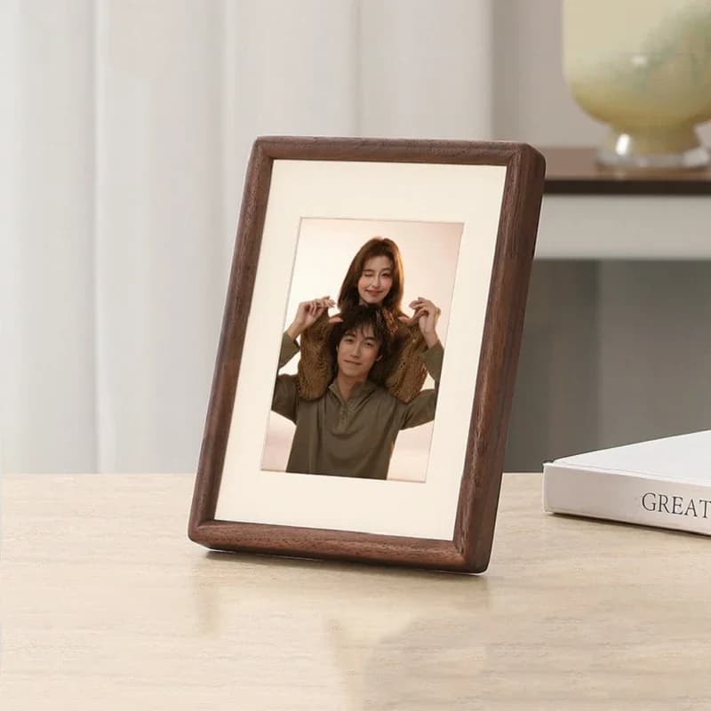 Walnut Wood Round-Corner Solid Wood Photo Frame Premium Tabletop Display Picture Frame for Home Decor Elegant Artwork Frame