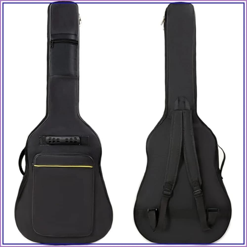 41 Inch Padded Acoustic Guitar Backpack Water-Resistant Thick Gig Bag Soft Cover Black Electric Guitar Gear Bag Travel Case Dual Adjustable Shoulder Strap