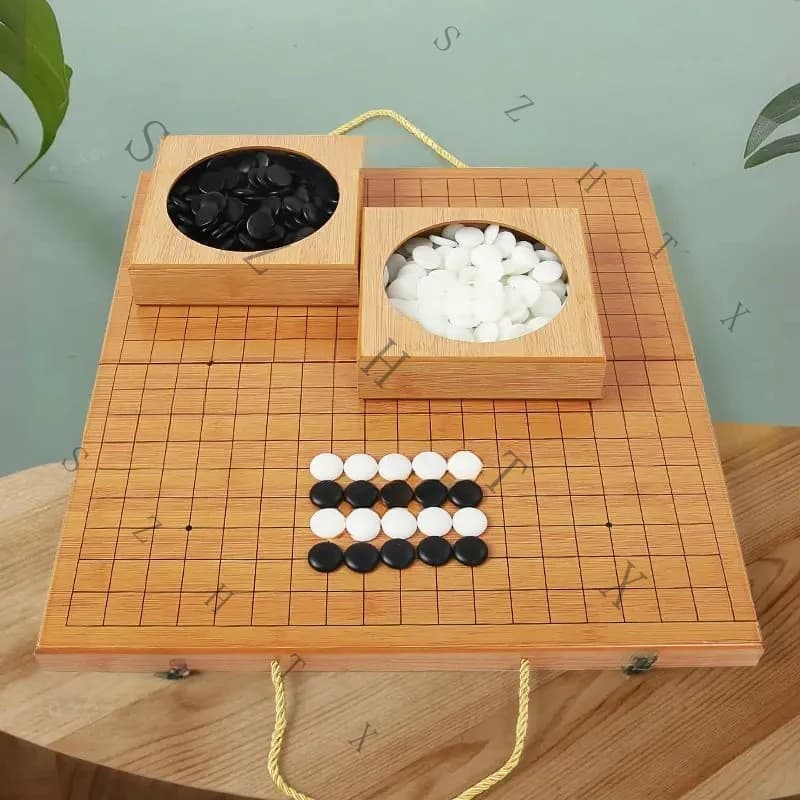 Go Board Foldable 19-Way Children'S Beginners Gobang Students Adult A Portable Chess Strategy Game, Family