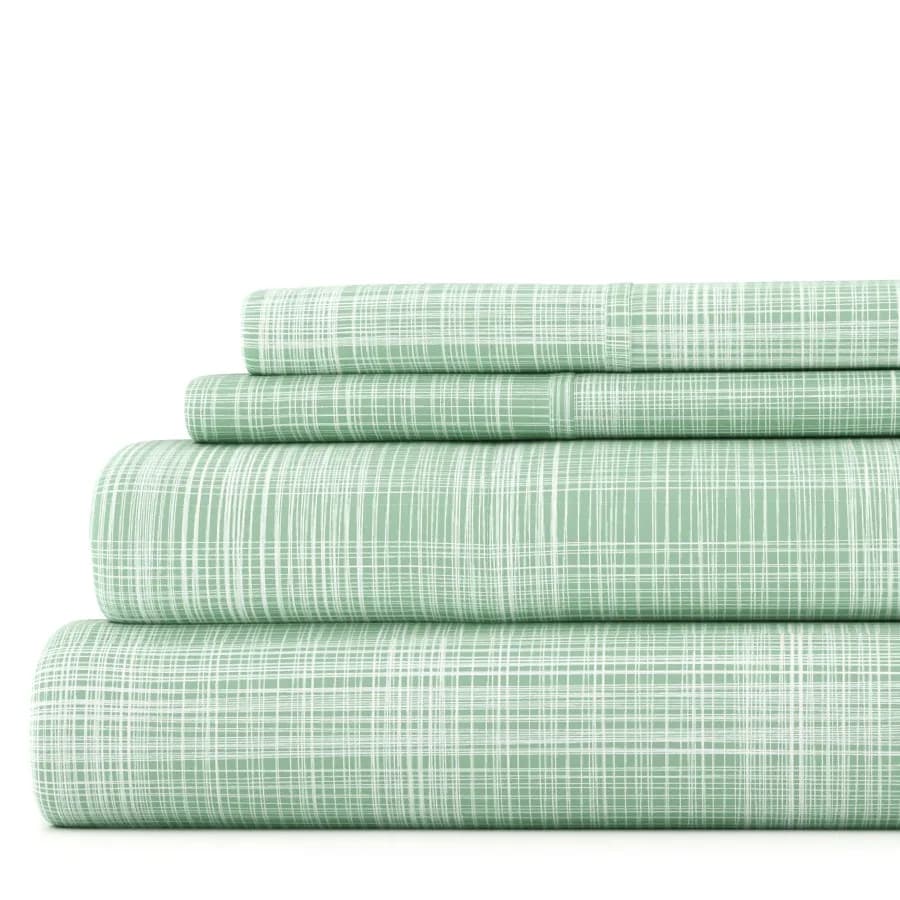 4 Piece Pattern Microfiber Bed Sheets Set Forest Thatch Queen