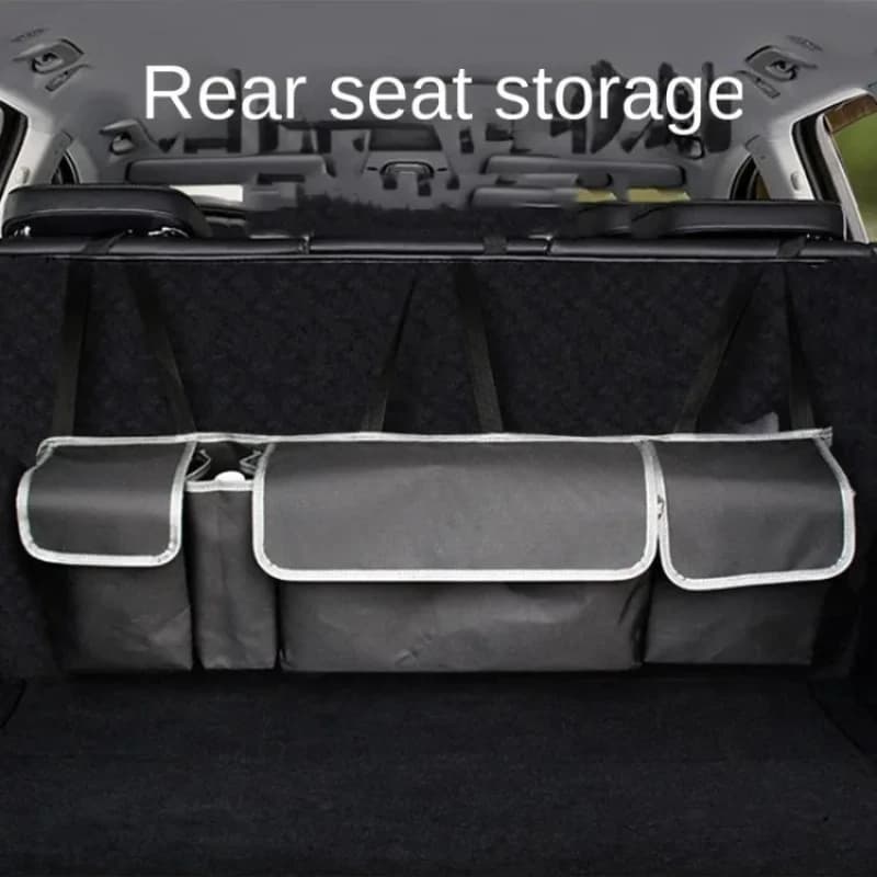 Organizzatore per bagagliaio per auto per SUV Organizer da appendere per sedile posteriore per camion SUV MPV Aggiornamento borse portaoggetti per sedile posteriore con 4 tasche 39 * 14 pollici
