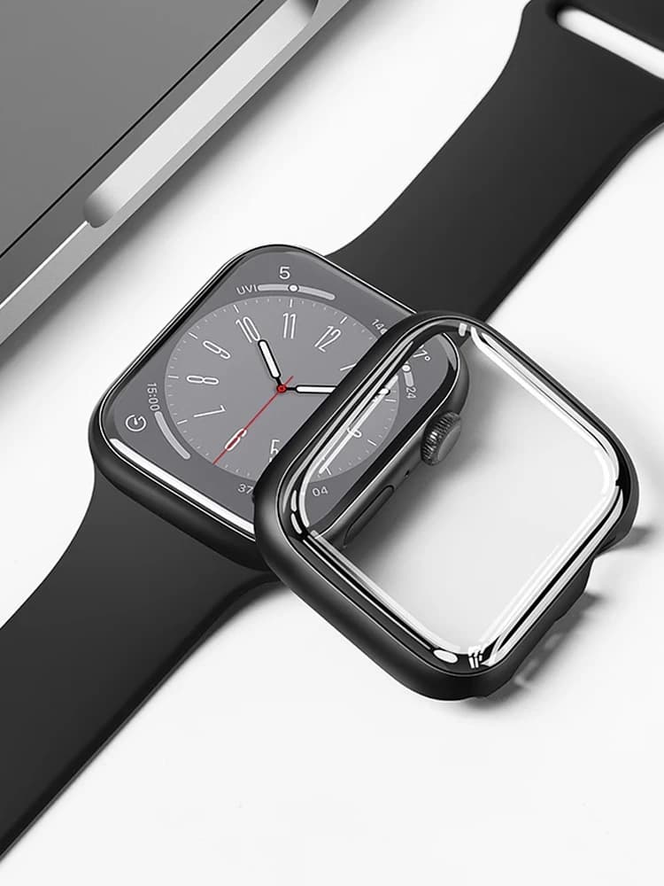 Custodia per Apple Watch 9 8 7 6 5 4 3 se 44mm 40mm 41mm 38 45mm 42mm PC protezione schermo paraurti vetro temperato + cover custodie iWatch