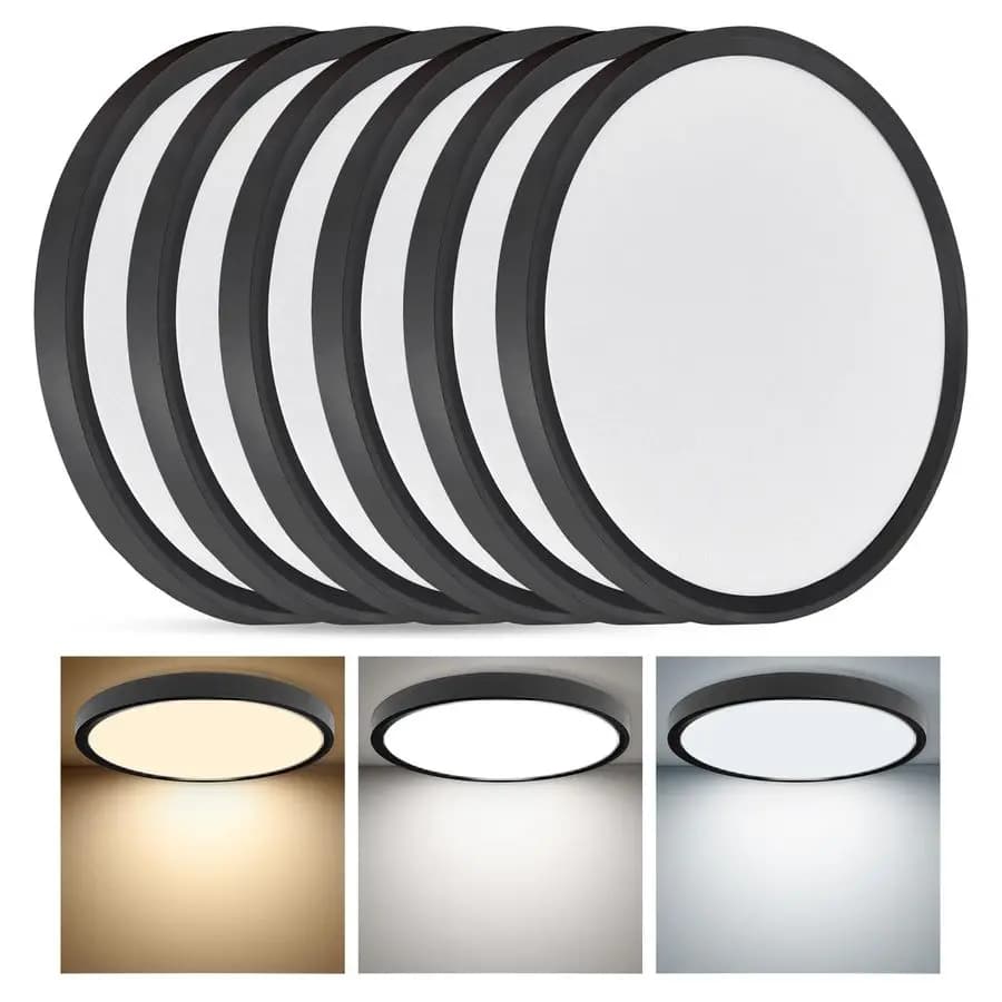 Plafoniera LED Ultra Sottile da 12 Pollici, 24W, 2520LM, CCT Selezionabile 3000K 4000K 6000K, Pannello Piatto Rotondo a Basso Profilo