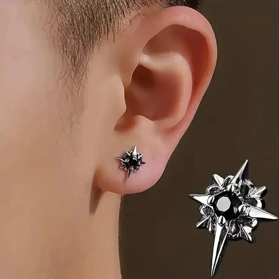 1Pair Zircon Star Magnet Ear Clip Stud Earrings for Men Women Couple Without Ear Holes Clip Earrings Party Accessories Jewelry